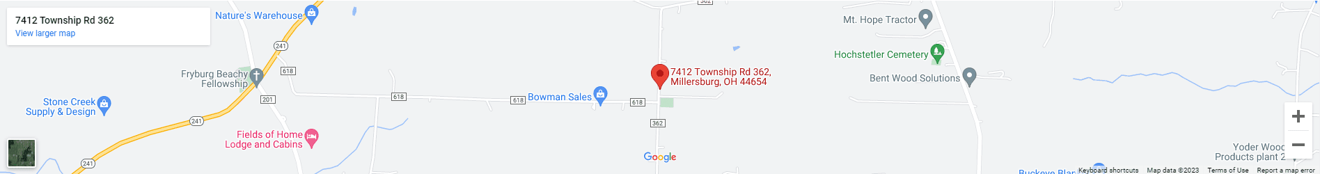 A map of the location of a business.