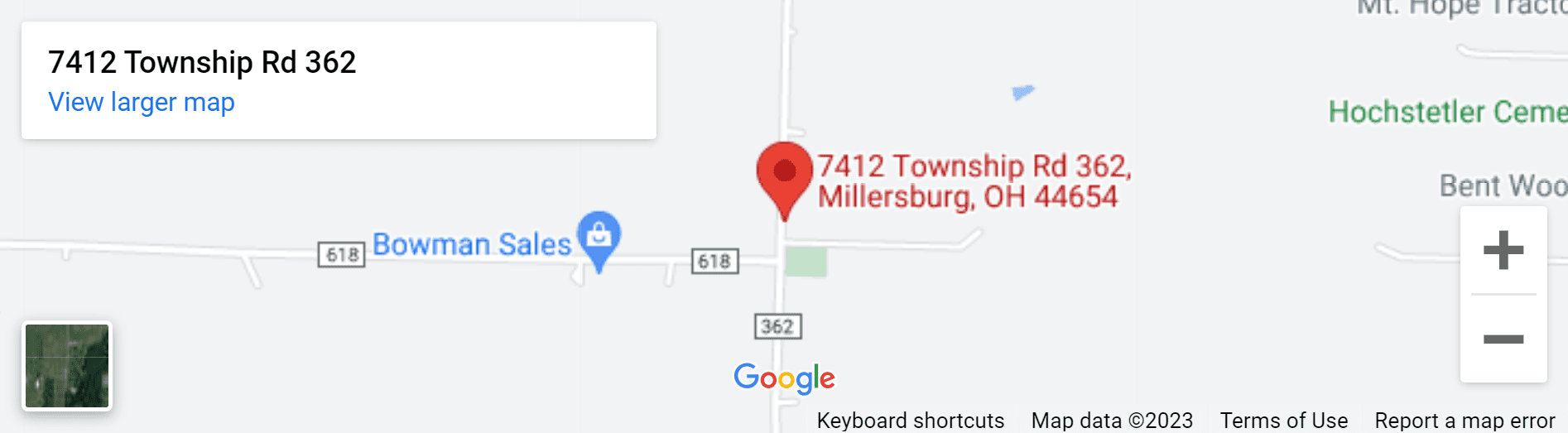 A map of the location of the business.